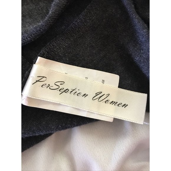 Per Seption Women Top 1X Gray Cardigan Over Attached Ruffle Tank Short Sleeve - Picture 6 of 8